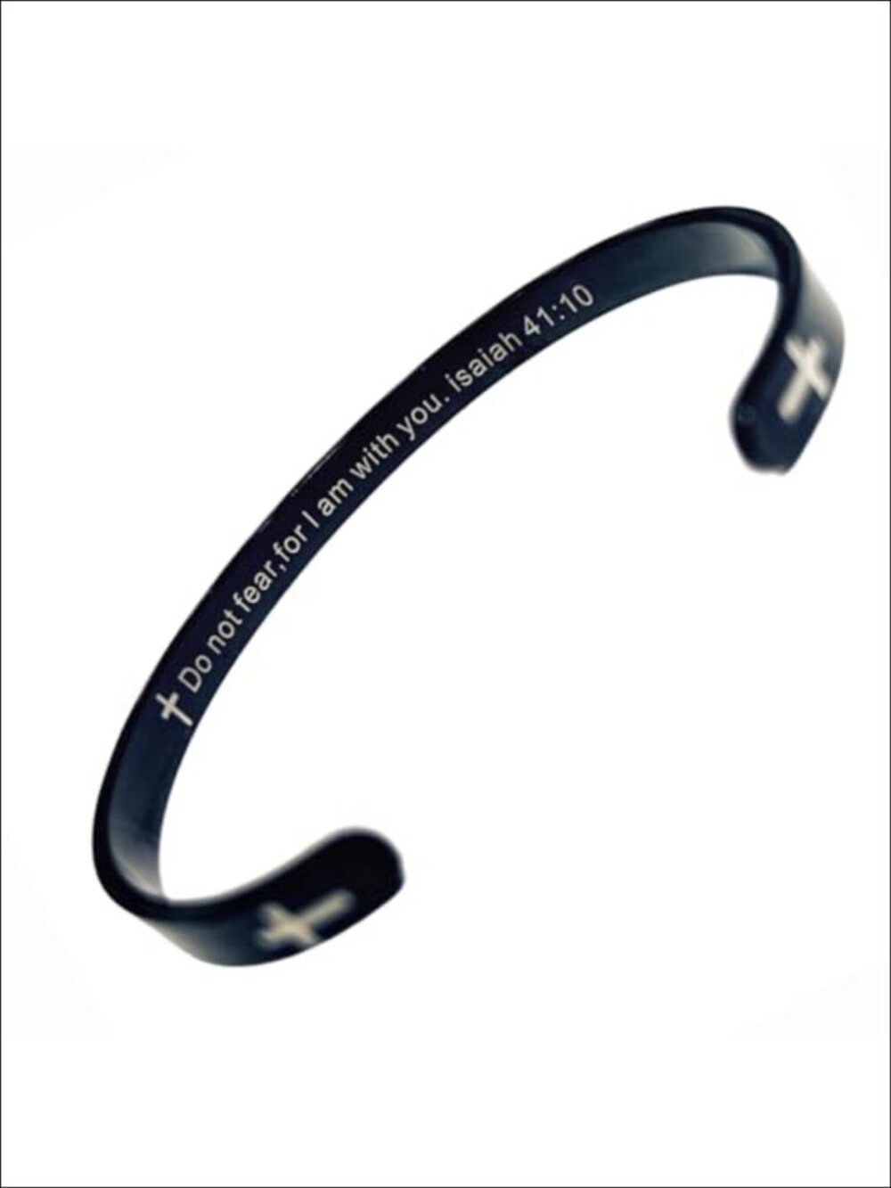 Stainless Steel Religious Cross Cuff Bracelet Bible Verse Inspirational
